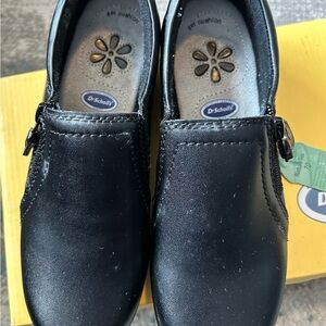 Dr. Scholl's Black Slip-On Loafers with Side Buckle